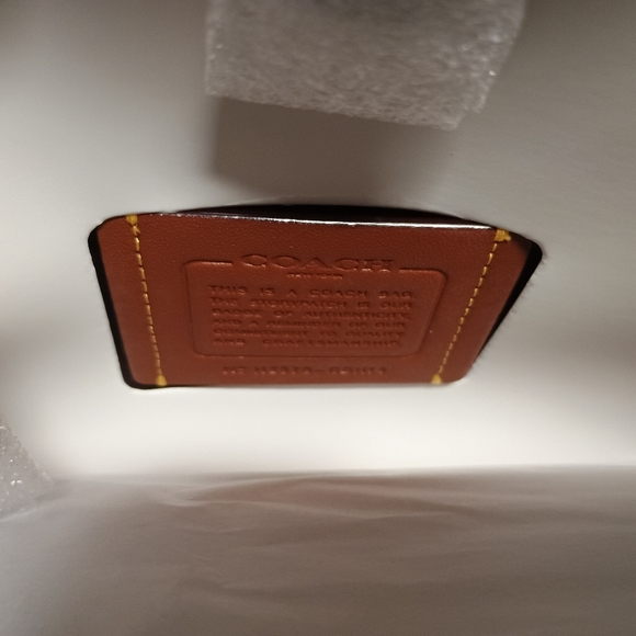 Coach Smith Pebbled Leather Small Crossbody Logo Tote Bag Black - Picture 5 of 7